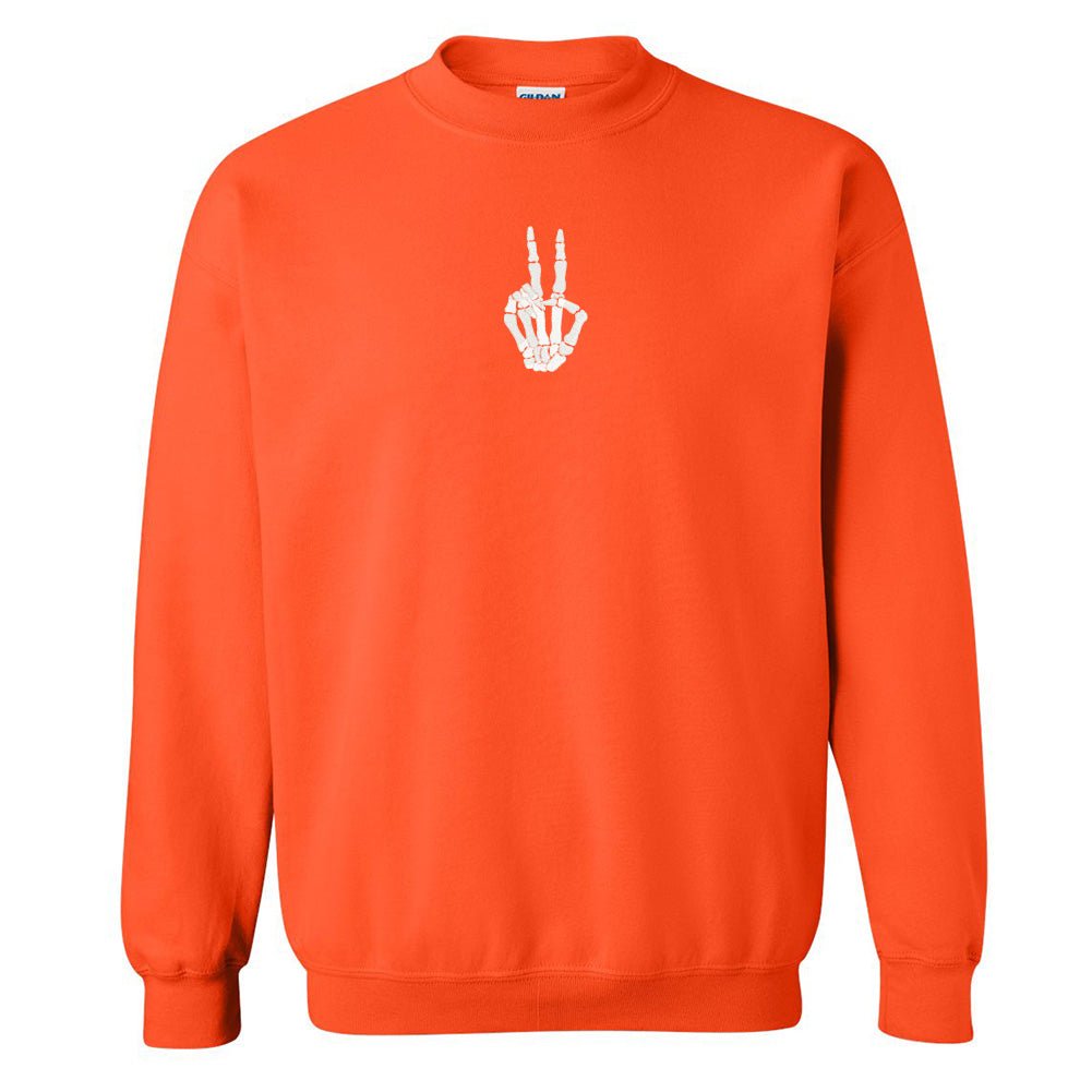 'Skeleton Peace Sign' Crewneck Sweatshirt - United Monograms