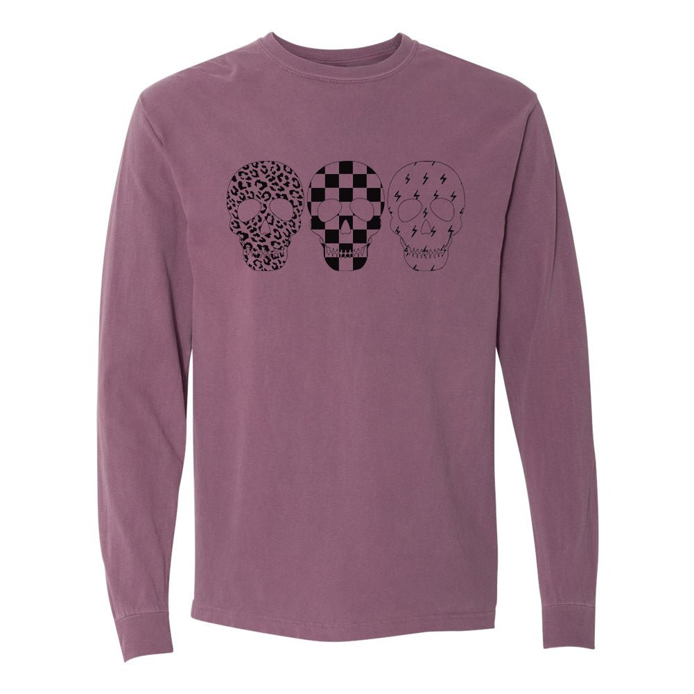 'Skulls' Comfort Colors Long Sleeve T - Shirt - United Monograms