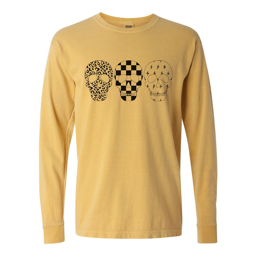 'Skulls' Comfort Colors Long Sleeve T - Shirt - United Monograms