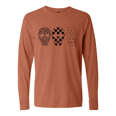 'Skulls' Comfort Colors Long Sleeve T - Shirt - United Monograms