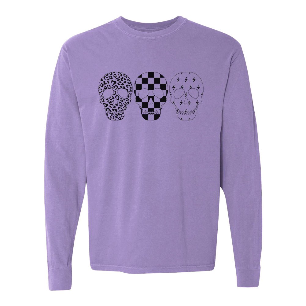 'Skulls' Comfort Colors Long Sleeve T - Shirt - United Monograms