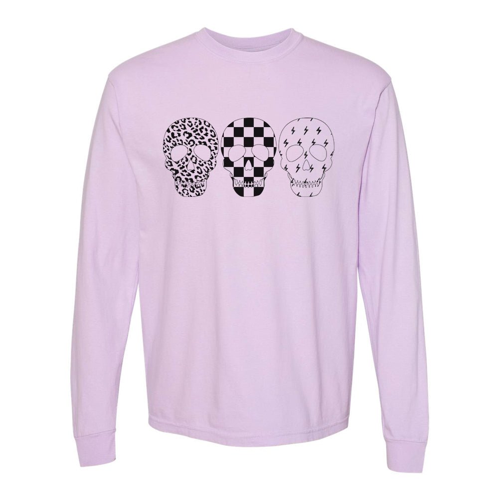 'Skulls' Comfort Colors Long Sleeve T - Shirt - United Monograms