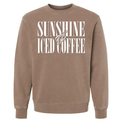 'Sunshine & Iced Coffee' PUFF Cozy Crew - United Monograms