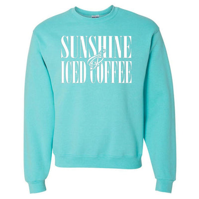 'Sunshine & Iced Coffee' PUFF Crewneck Sweatshirt - United Monograms