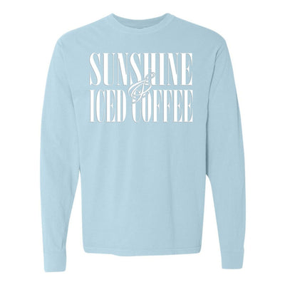 'Sunshine & Iced Coffee' PUFF Long Sleeve T-Shirt - United Monograms