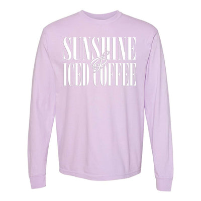 'Sunshine & Iced Coffee' PUFF Long Sleeve T-Shirt - United Monograms