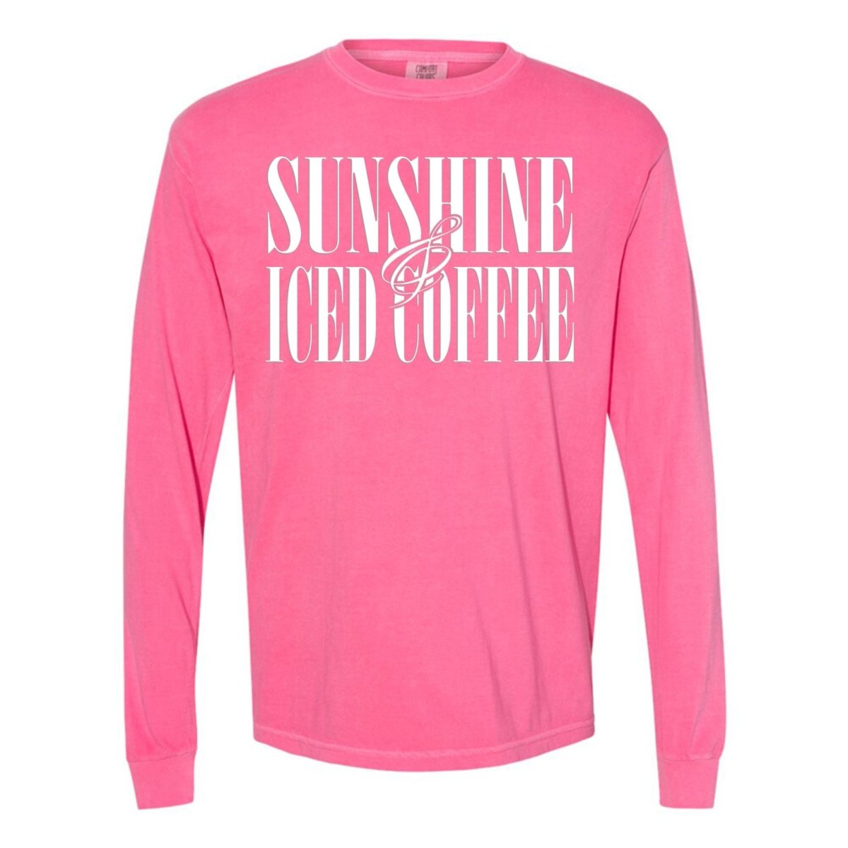 'Sunshine & Iced Coffee' PUFF Long Sleeve T-Shirt - United Monograms