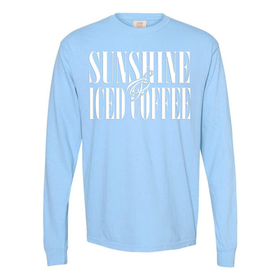 'Sunshine & Iced Coffee' PUFF Long Sleeve T-Shirt - United Monograms