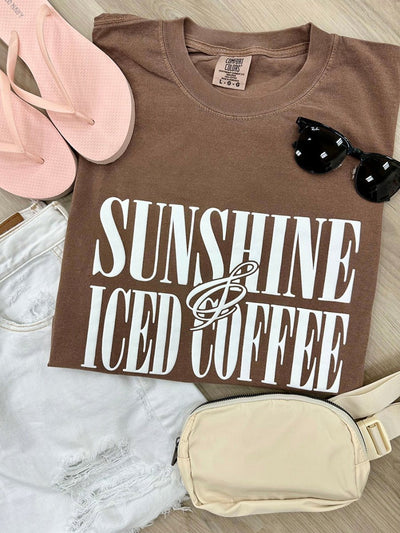 'Sunshine & Iced Coffee' PUFF T - Shirt - United Monograms