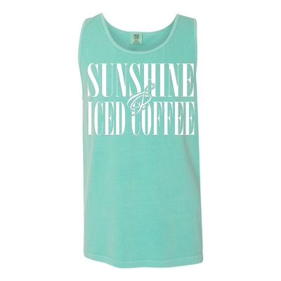 'Sunshine & Iced Coffee' PUFF Tank Top - United Monograms