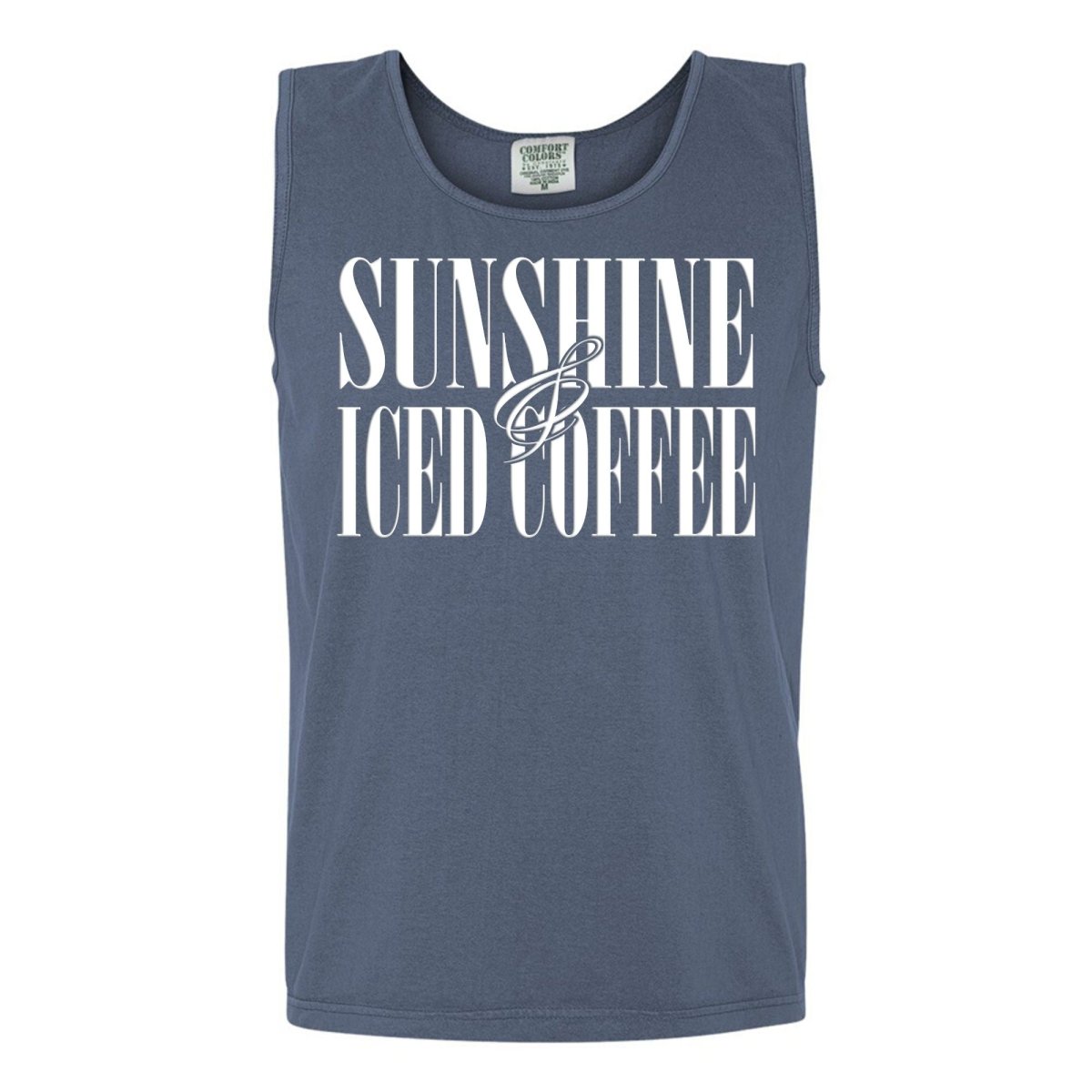 'Sunshine & Iced Coffee' PUFF Tank Top - United Monograms