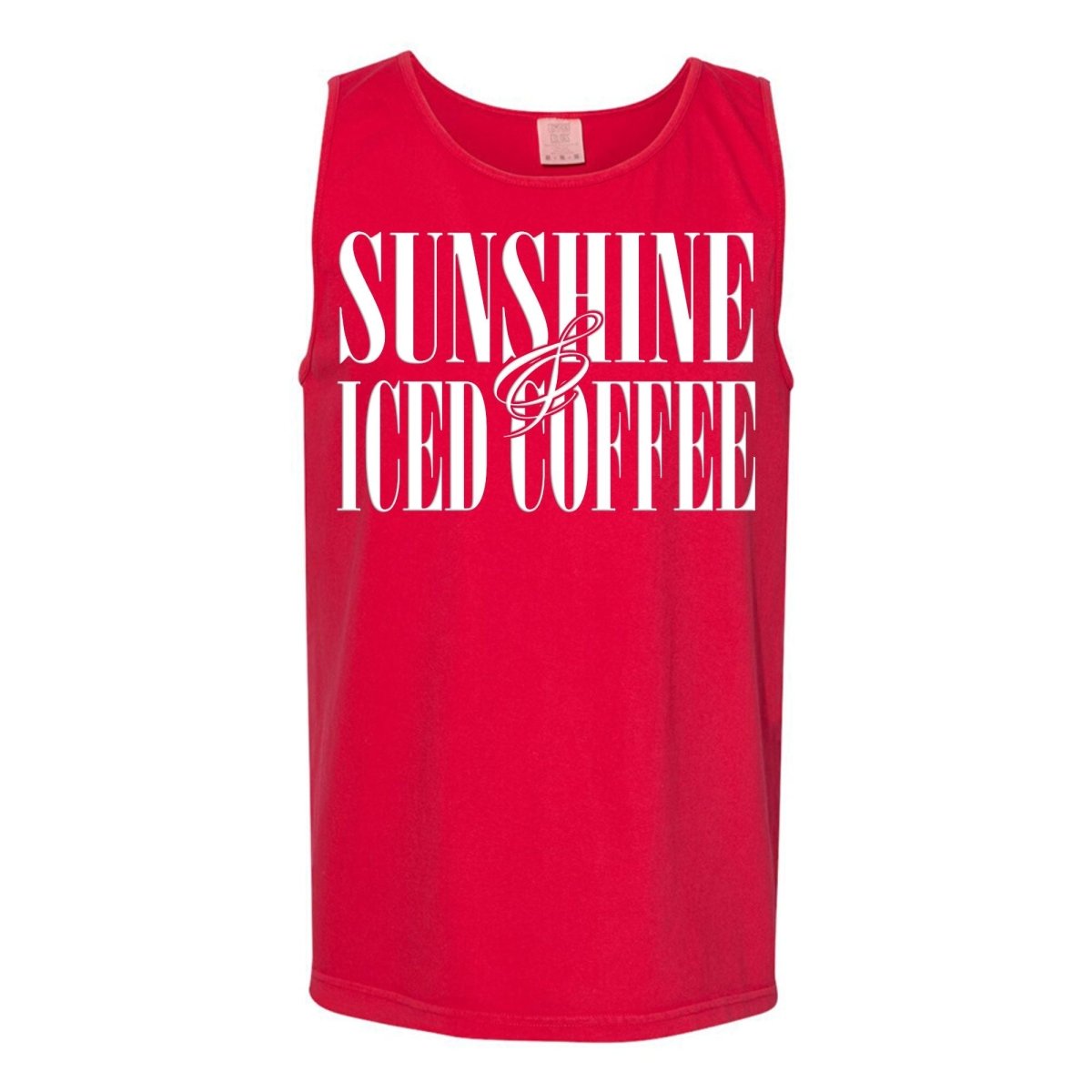 'Sunshine & Iced Coffee' PUFF Tank Top - United Monograms