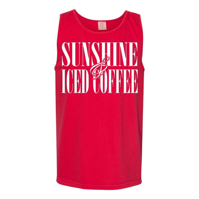 'Sunshine & Iced Coffee' PUFF Tank Top - United Monograms