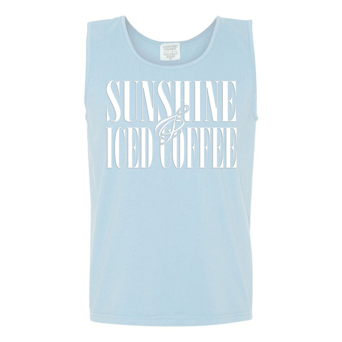 'Sunshine & Iced Coffee' PUFF Tank Top - United Monograms