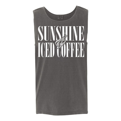 'Sunshine & Iced Coffee' PUFF Tank Top - United Monograms