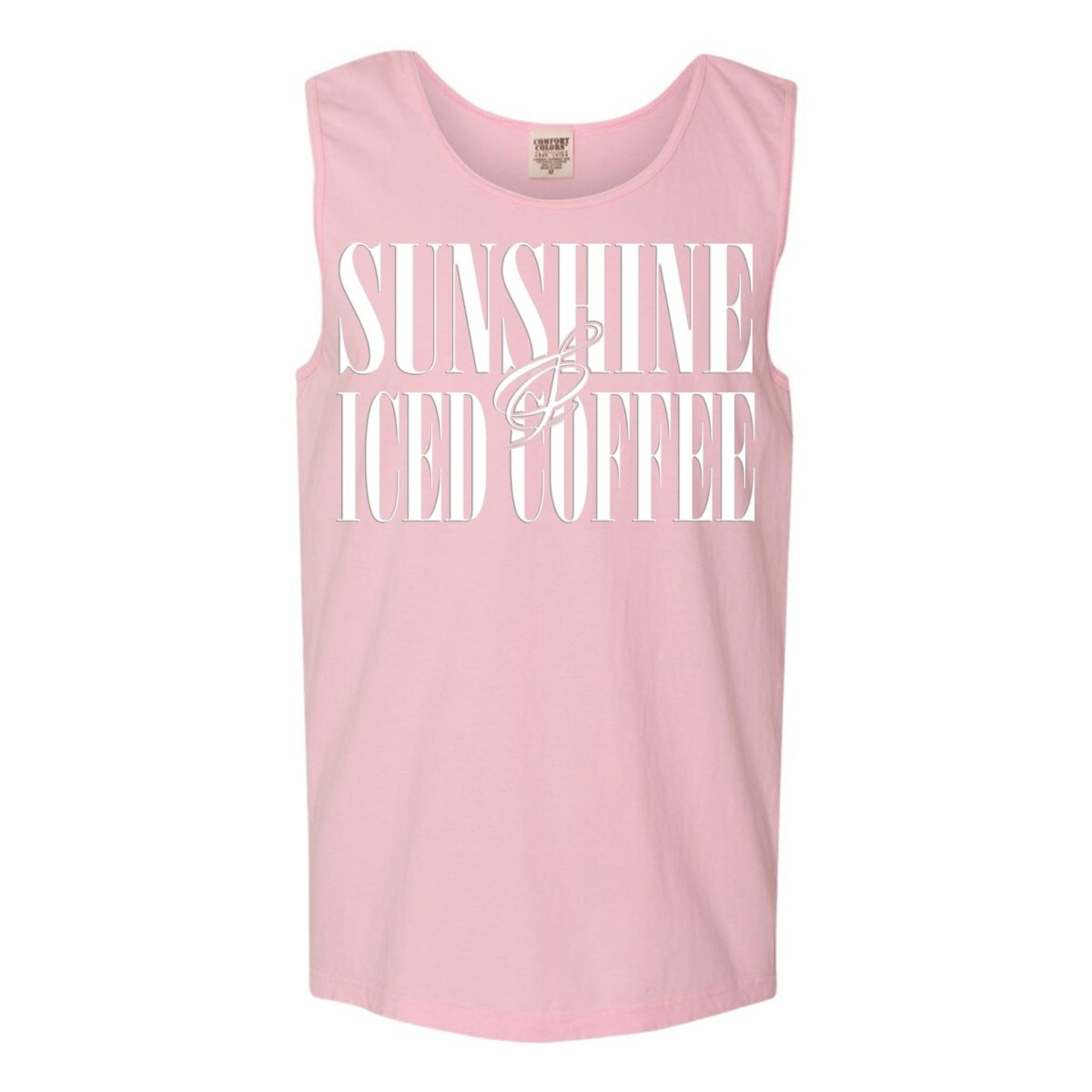 'Sunshine & Iced Coffee' PUFF Tank Top - United Monograms