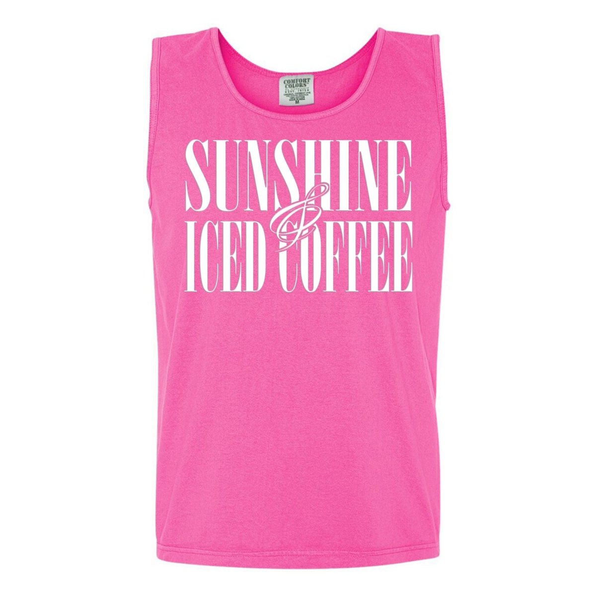 'Sunshine & Iced Coffee' PUFF Tank Top - United Monograms