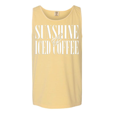 'Sunshine & Iced Coffee' PUFF Tank Top - United Monograms