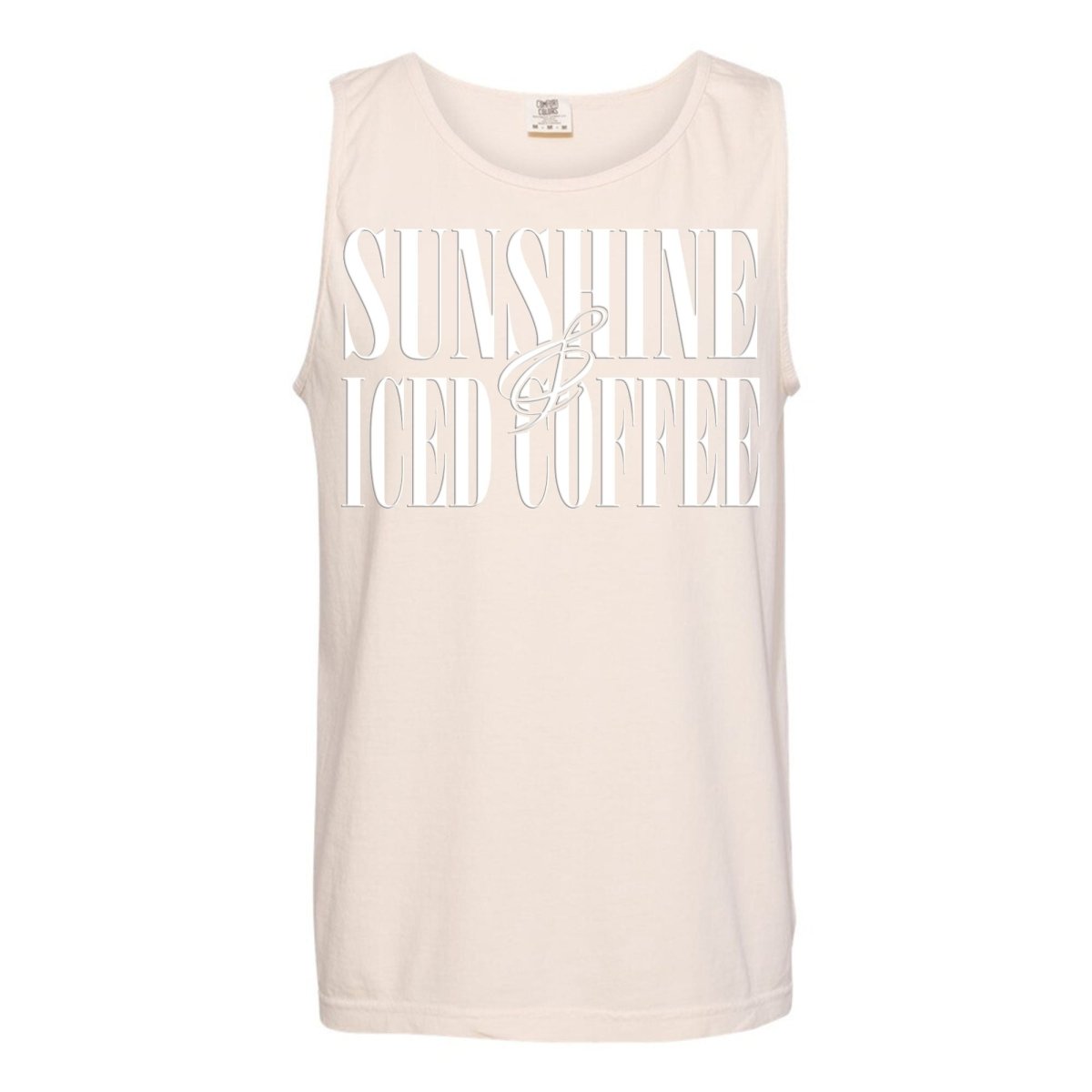 'Sunshine & Iced Coffee' PUFF Tank Top - United Monograms