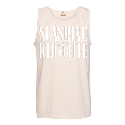 'Sunshine & Iced Coffee' PUFF Tank Top - United Monograms