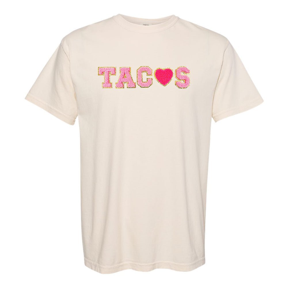 Tacos Letter Patch Comfort Colors T - Shirt - United Monograms