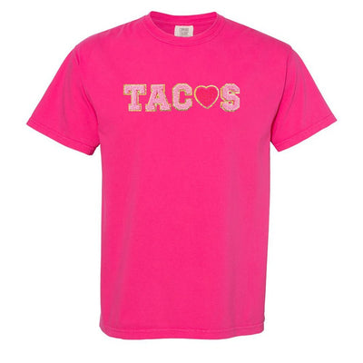 Tacos Letter Patch Comfort Colors T - Shirt - United Monograms