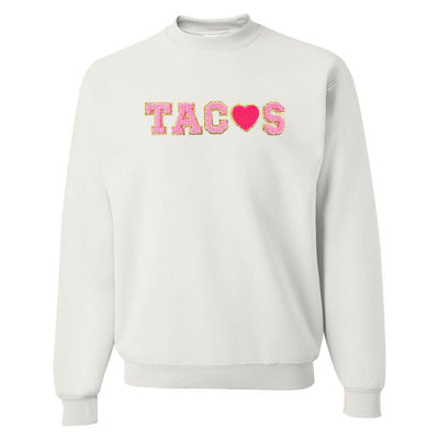 Tacos Letter Patch Crewneck Sweatshirt - United Monograms