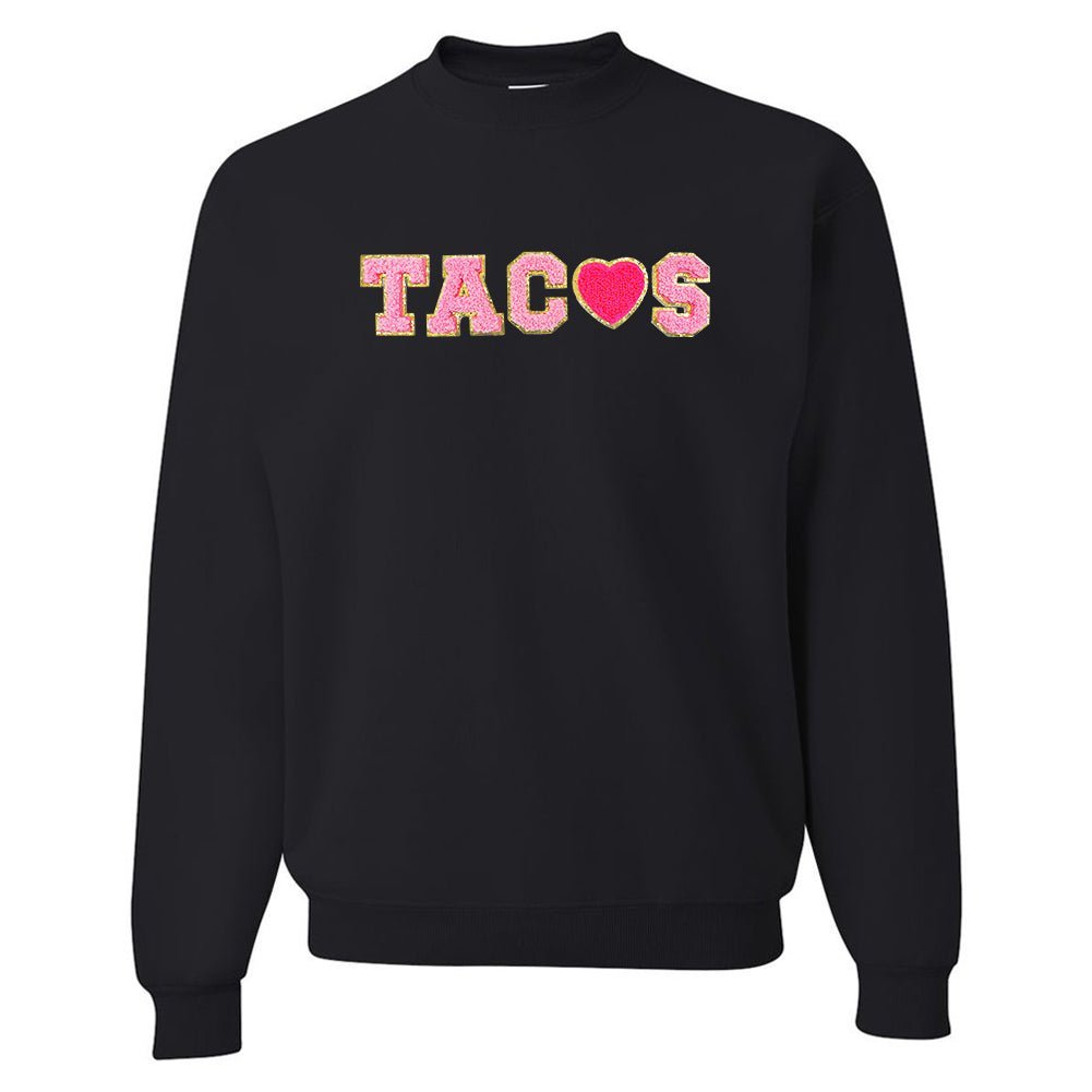 Tacos Letter Patch Crewneck Sweatshirt - United Monograms
