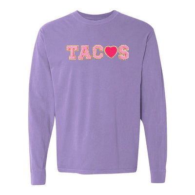 Tacos Letter Patch Long Sleeve T - Shirt - United Monograms