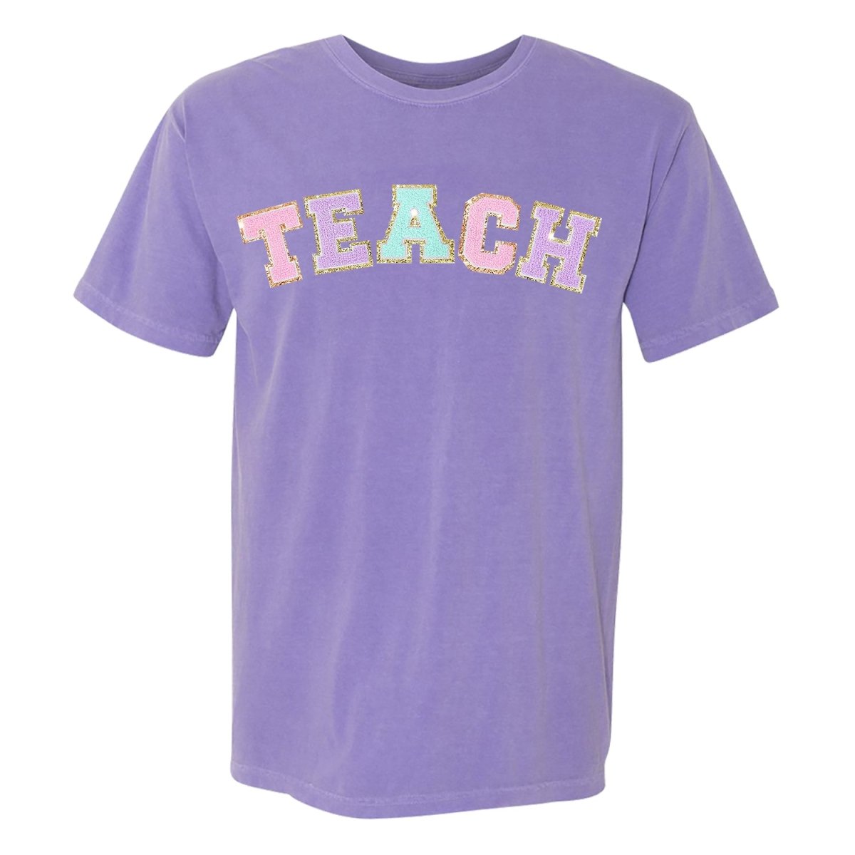 Teach Letter Patch Comfort Colors T - Shirt - United Monograms