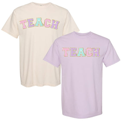 Teach Letter Patch Comfort Colors T - Shirt - United Monograms