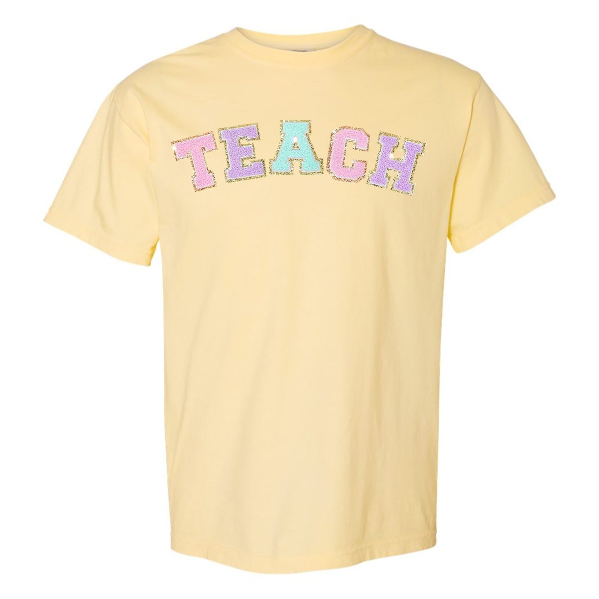 Teach Letter Patch Comfort Colors T - Shirt - United Monograms