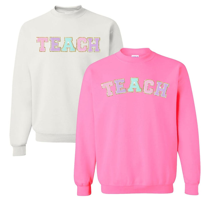 Teach Letter Patch Crewneck Sweatshirt United Monograms