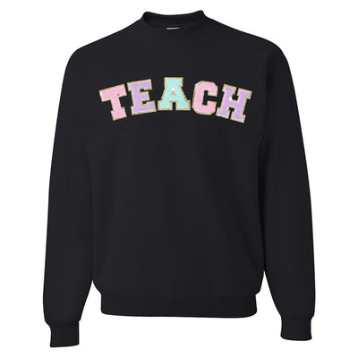 Teach Letter Patch Crewneck Sweatshirt - United Monograms