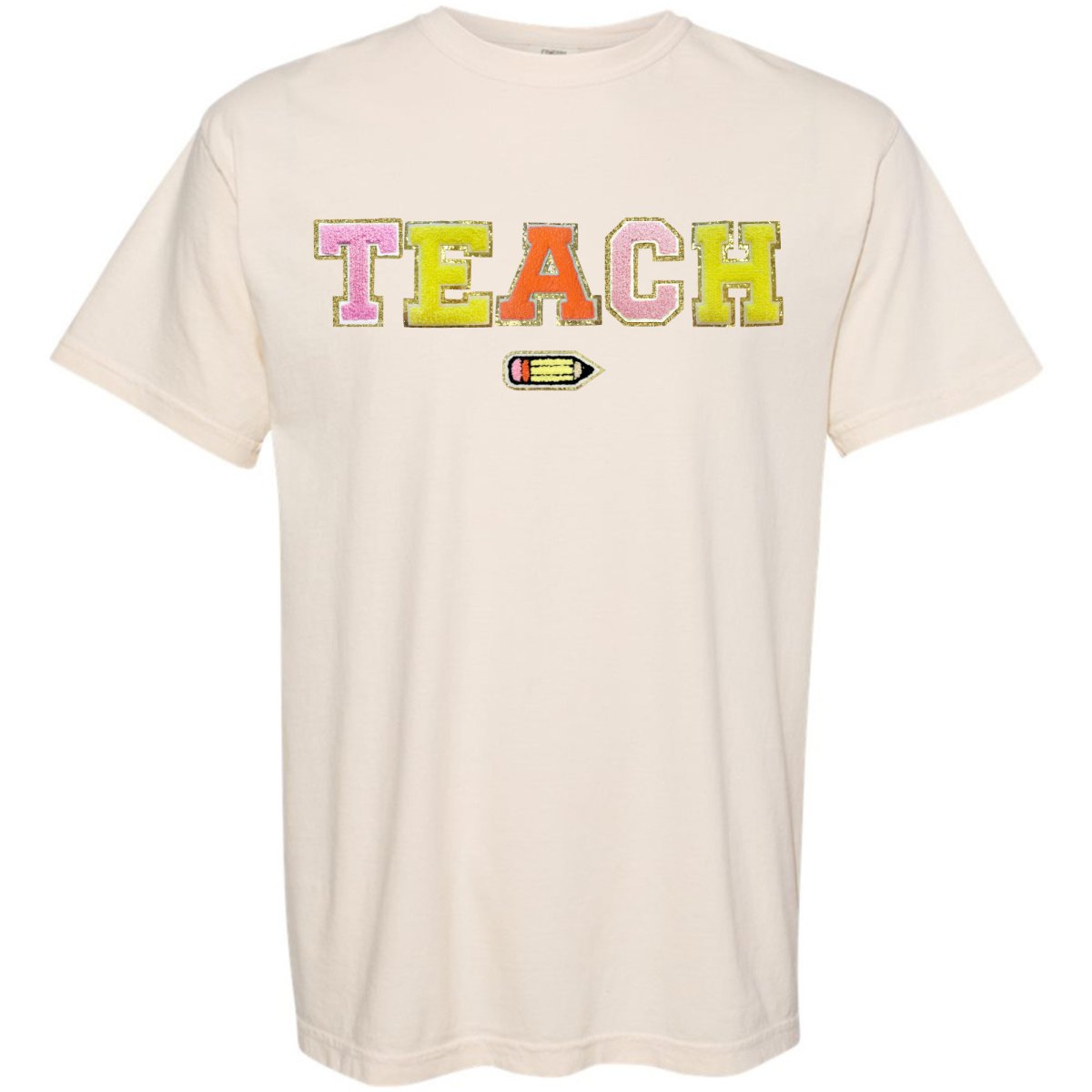 Teach Pencil Letter Patch T - Shirt - United Monograms