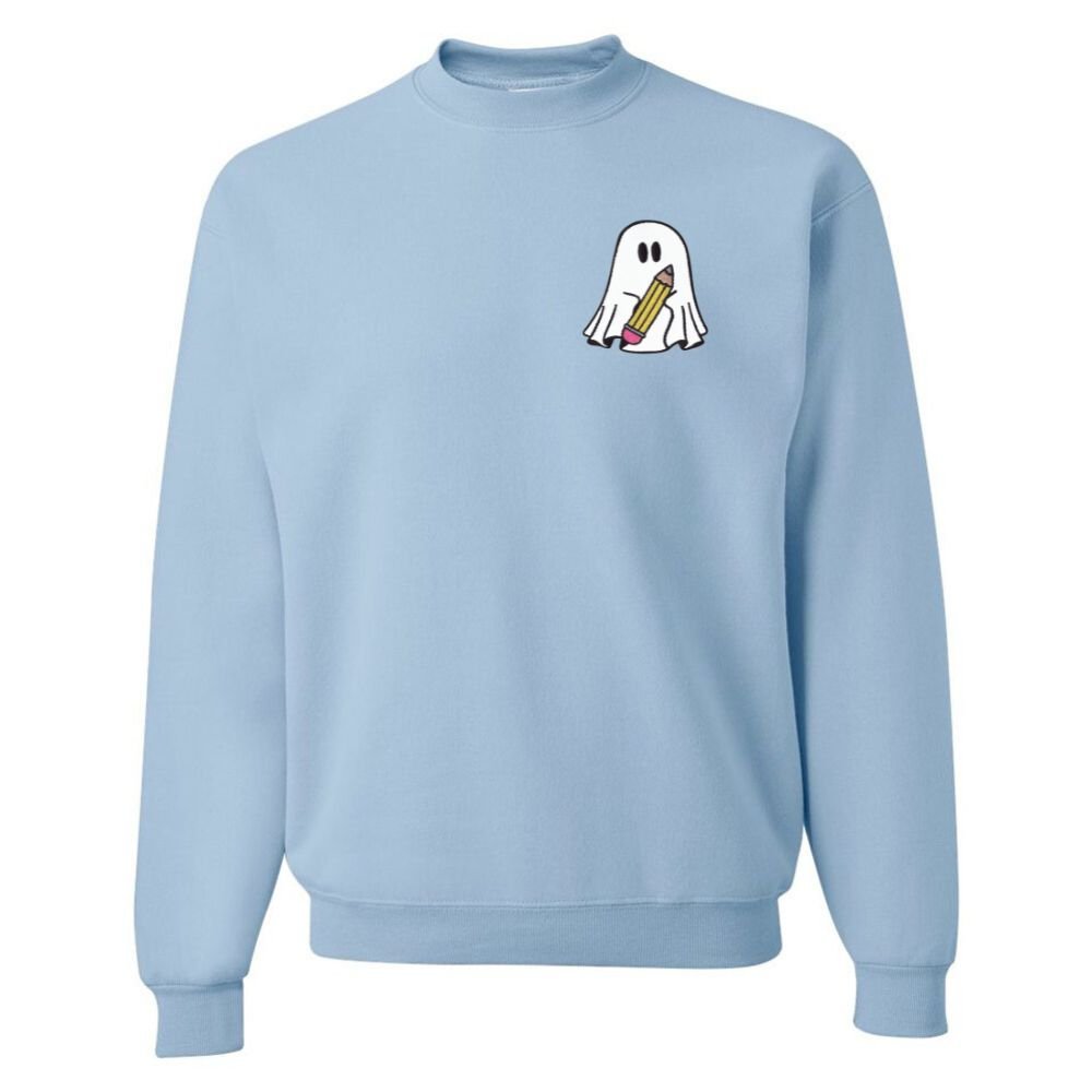 'Teacher Ghost' Embroidered Crewneck Sweatshirt - United Monograms