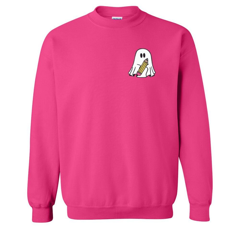 'Teacher Ghost' Embroidered Crewneck Sweatshirt - United Monograms