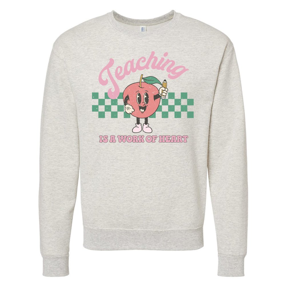 'Teaching Is A Work of Heart' Crewneck Sweatshirt - United Monograms