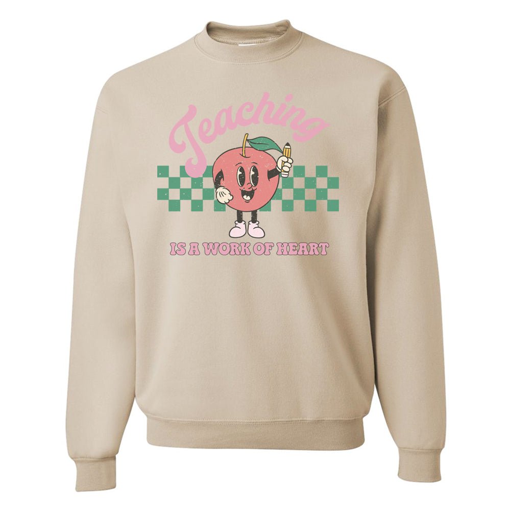 'Teaching Is A Work of Heart' Crewneck Sweatshirt - United Monograms