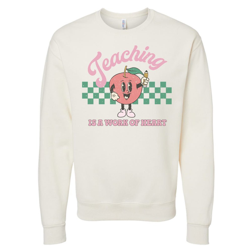 'Teaching Is A Work of Heart' Crewneck Sweatshirt - United Monograms