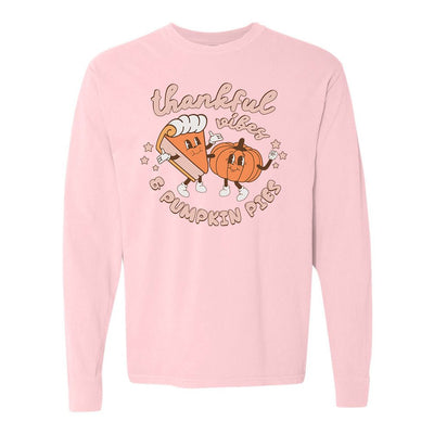 'Thankful Vibes & Pumpkin Pies' Comfort Colors Long Sleeve T-Shirt - United Monograms