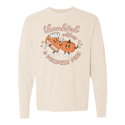 'Thankful Vibes & Pumpkin Pies' Comfort Colors Long Sleeve T-Shirt - United Monograms