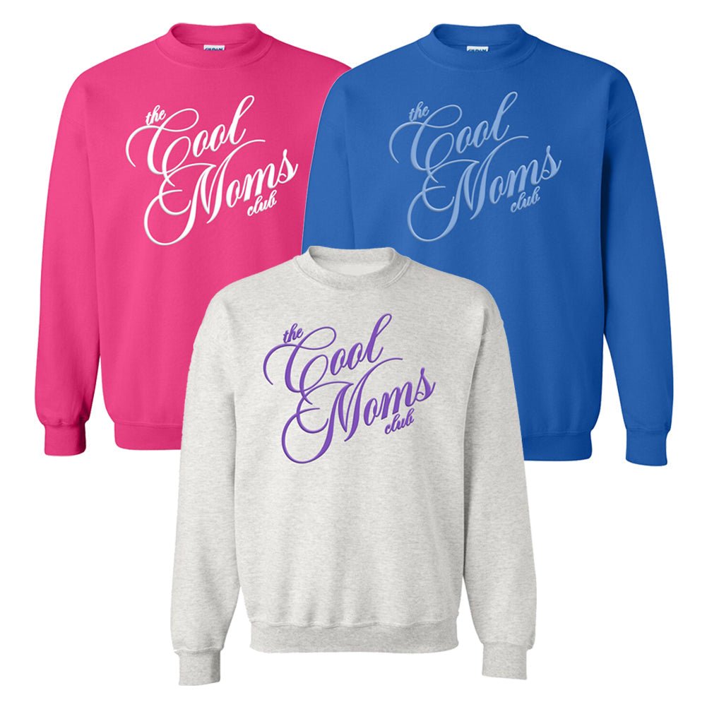 'The Cool Moms Club' PUFF Crewneck Sweatshirt - United Monograms