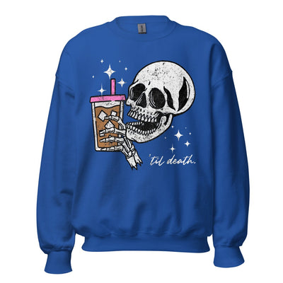 'Til Death Iced Coffee' Crewneck Sweatshirt - United Monograms