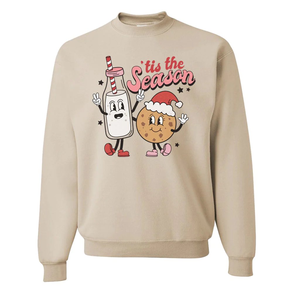 'Tis The Season 'Milk & Cookies' Crewneck Sweatshirt - United Monograms