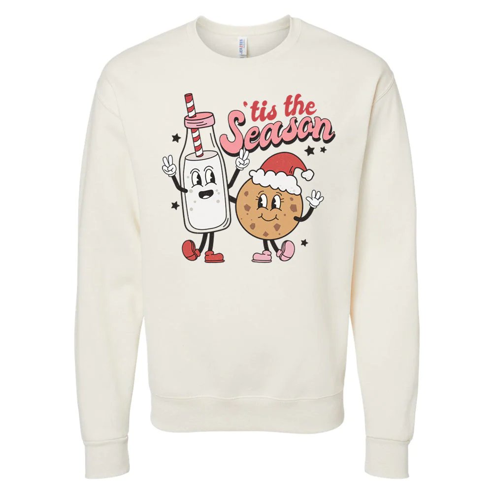 'Tis The Season 'Milk & Cookies' Crewneck Sweatshirt - United Monograms