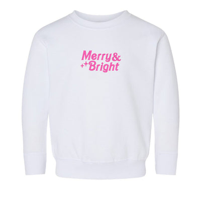 Toddler 'Merry & Bright' Embroidered Crewneck Sweatshirt - United Monograms