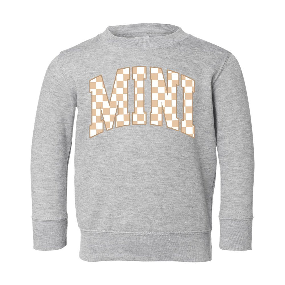 Toddler 'Mini/Mama's Boy Tan Check' Crewneck Sweatshirt - United Monograms