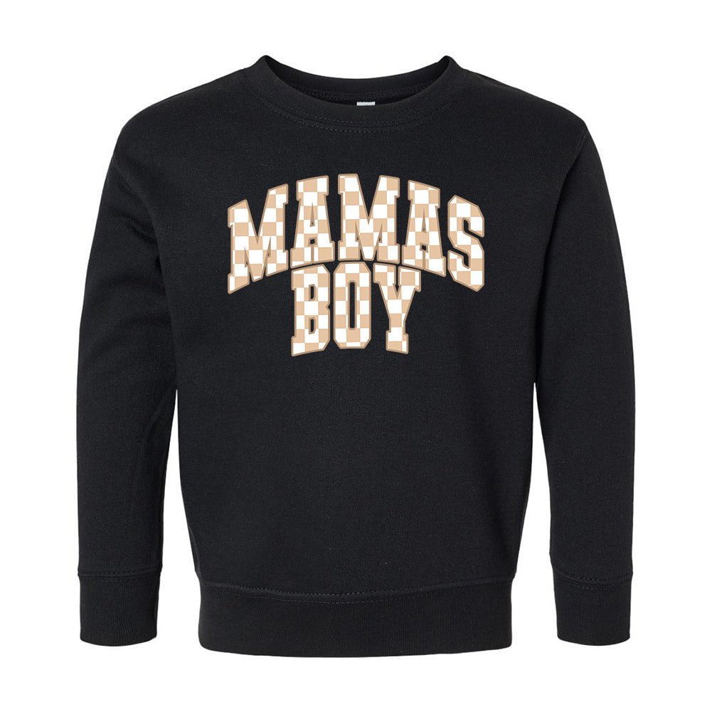 Toddler 'Mini/Mama's Boy Tan Check' Crewneck Sweatshirt - United Monograms