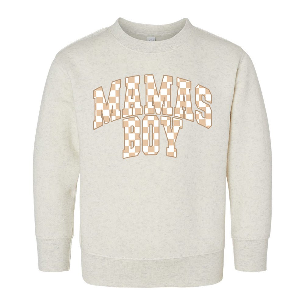 Toddler 'Mini/Mama's Boy Tan Check' Crewneck Sweatshirt - United Monograms